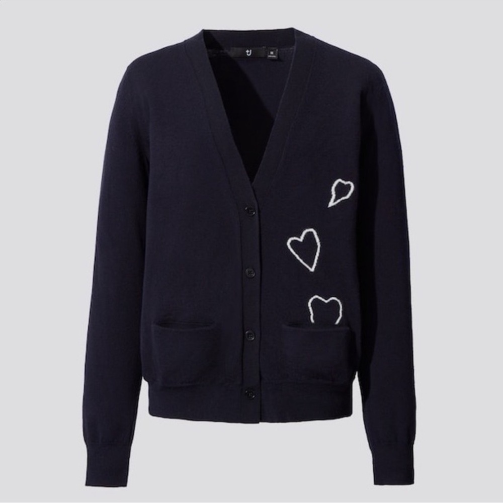 COPY - Jil Sander x Uniqlo +J wool heart cardigan navy